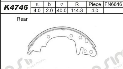 Asimco K4746 - Kit ganasce freno autozon.pro