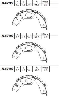 Asimco K4709 - Kit ganasce freno autozon.pro