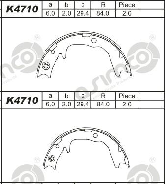 Asimco K4710 - Kit ganasce freno autozon.pro