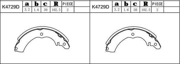 Asimco K4729D - Kit ganasce freno autozon.pro