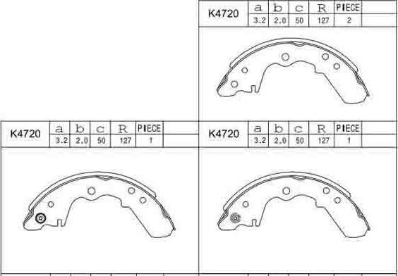 Asimco K4720 - Kit ganasce freno autozon.pro