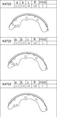 Asimco K4723 - Kit ganasce freno autozon.pro