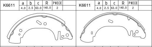 Asimco K6611 - Kit ganasce freno autozon.pro