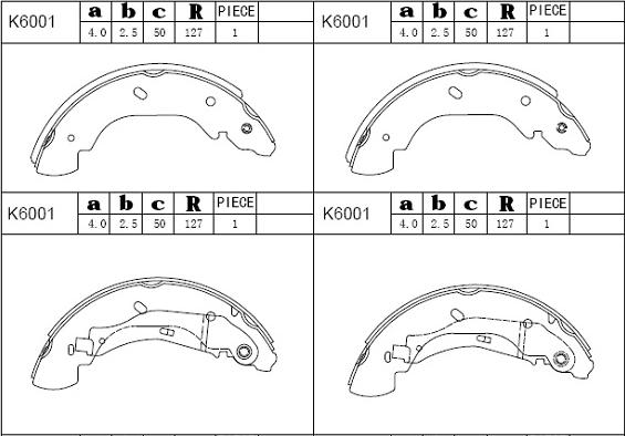 Asimco K6001 - Kit ganasce freno autozon.pro