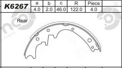 Asimco K6267 - Kit ganasce freno autozon.pro