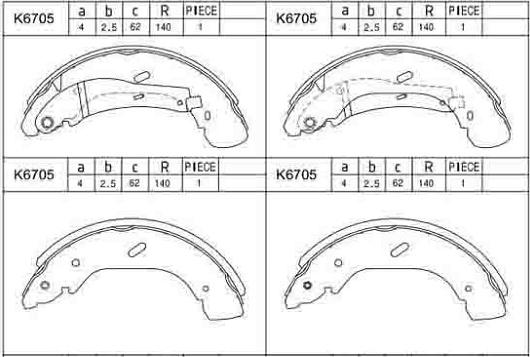 Asimco K6705 - Kit ganasce freno autozon.pro