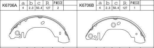 Asimco K6706 - Kit ganasce freno autozon.pro