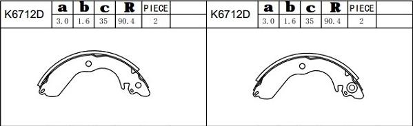 Asimco K6712D - Kit ganasce freno autozon.pro