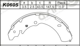 Asimco K0605 - Kit ganasce freno autozon.pro