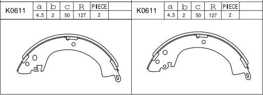 Asimco K0611 - Kit ganasce freno autozon.pro