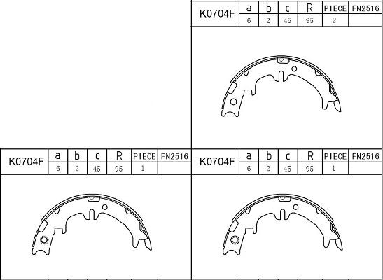 Asimco K0704F - Kit ganasce, Freno stazionamento autozon.pro