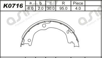 Asimco K0716 - Kit ganasce freno autozon.pro