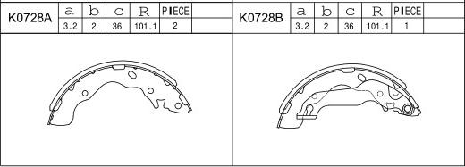 Asimco K0728 - Kit ganasce freno autozon.pro