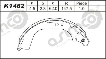 Asimco K1462 - Kit ganasce freno autozon.pro