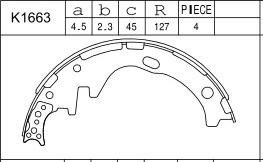 Asimco K1663 - Kit ganasce freno autozon.pro