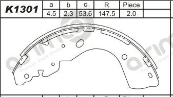 Asimco K1301 - Kit ganasce freno autozon.pro