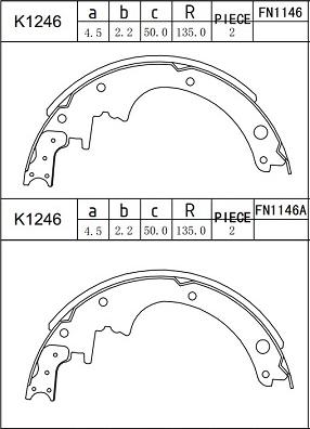 Asimco K1246 - Kit ganasce freno autozon.pro