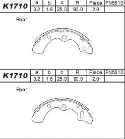 Asimco K1710 - Kit ganasce freno autozon.pro