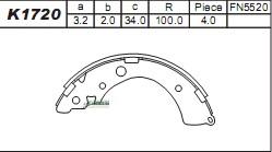 Asimco K1720 - Kit ganasce freno autozon.pro