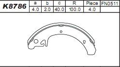 Asimco K8786 - Kit ganasce freno autozon.pro