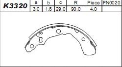 Asimco K3320 - Kit ganasce freno autozon.pro