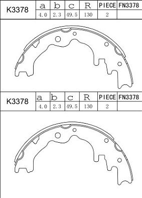 Asimco K3378 - Kit ganasce freno autozon.pro