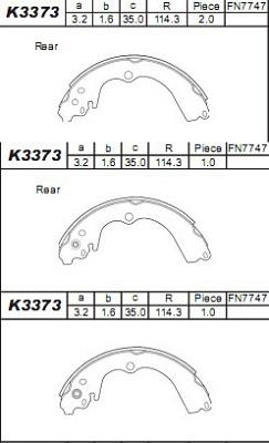 Asimco K3373 - Kit ganasce freno autozon.pro