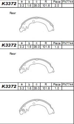 Asimco K3372 - Kit ganasce freno autozon.pro