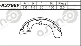 Asimco K3796F - Kit ganasce freno autozon.pro