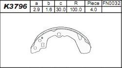 Asimco K3796 - Kit ganasce freno autozon.pro