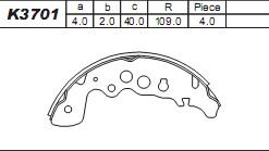 Asimco K3701 - Kit ganasce freno autozon.pro
