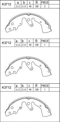 Asimco K3712 - Kit ganasce freno autozon.pro