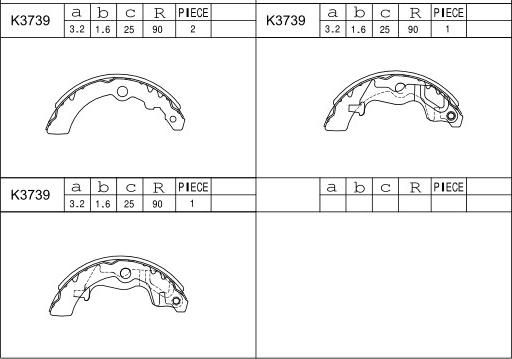 Asimco K3739 - Kit ganasce freno autozon.pro