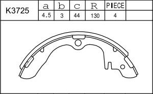 Asimco K3725 - Kit ganasce freno autozon.pro