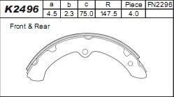 Asimco K2496 - Kit ganasce freno autozon.pro