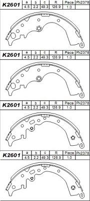 Asimco K2601 - Kit ganasce freno autozon.pro