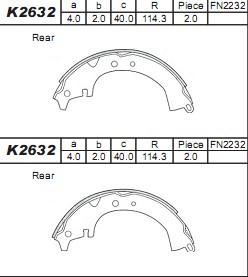 Asimco K2632 - Kit ganasce freno autozon.pro