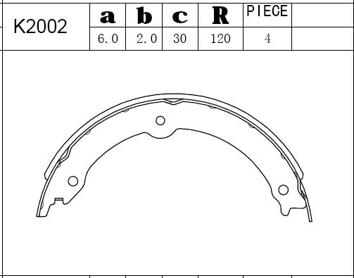 Asimco K2002 - Kit ganasce freno autozon.pro