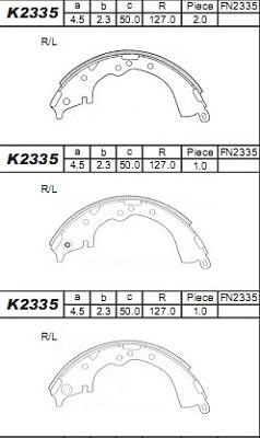 Asimco K2335 - Kit ganasce freno autozon.pro