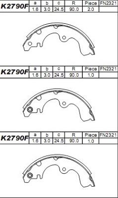 Asimco K2790F - Kit ganasce freno autozon.pro