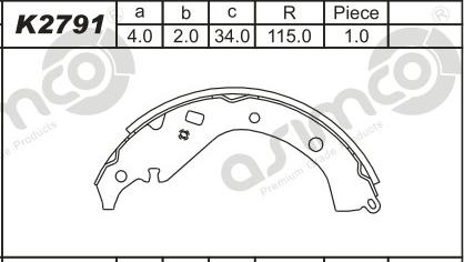 Asimco K2791 - Kit ganasce freno autozon.pro