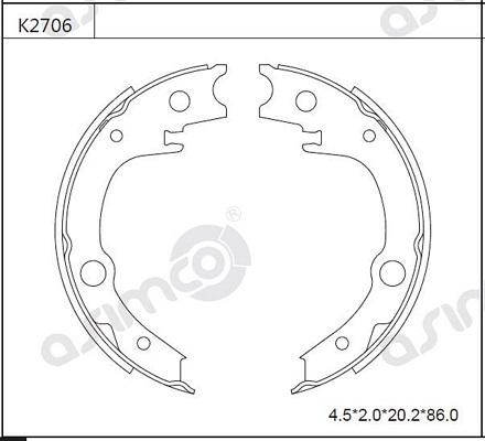 Asimco K2706 - Kit ganasce freno autozon.pro