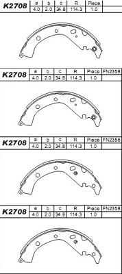 Asimco K2708 - Kit ganasce freno autozon.pro