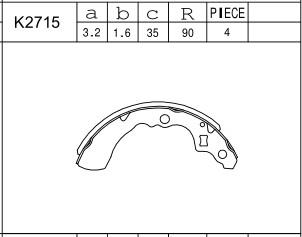 Asimco K2715 - Kit ganasce freno autozon.pro