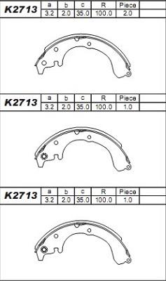 Asimco K2713 - Kit ganasce freno autozon.pro