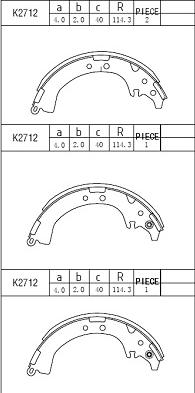 Asimco K2712 - Kit ganasce freno autozon.pro