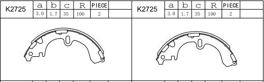 Asimco K2725 - Kit ganasce freno autozon.pro