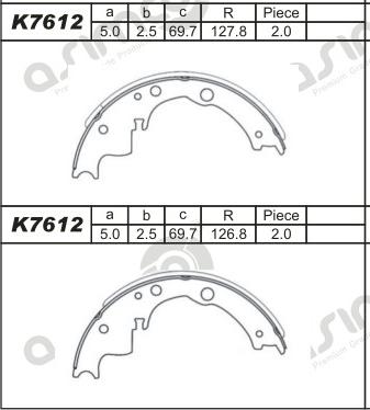 Asimco K7612 - Kit ganasce freno autozon.pro