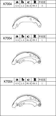 Asimco K7004 - Kit ganasce freno autozon.pro