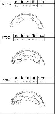 Asimco K7003 - Kit ganasce freno autozon.pro